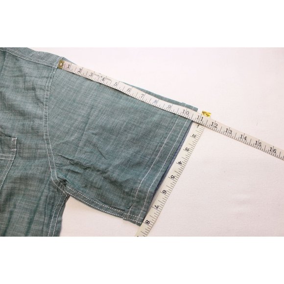 Weatherproof Vintage green short sleeve button front men's shirt L - Picture 10 of 15